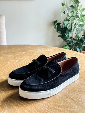 Marc Nolan Odell Black Suede Belgian Loafer Slip on Sneaker Shoes